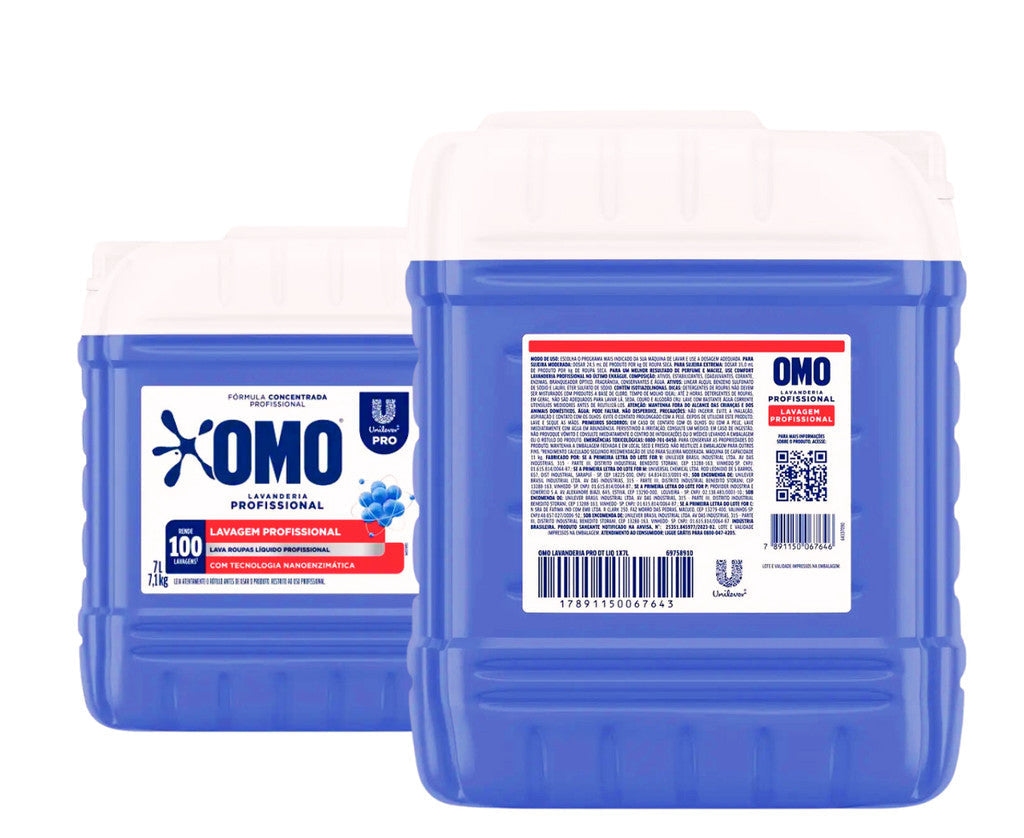 Lava Roupas Lavanderia Pro Líquido 7L Omo