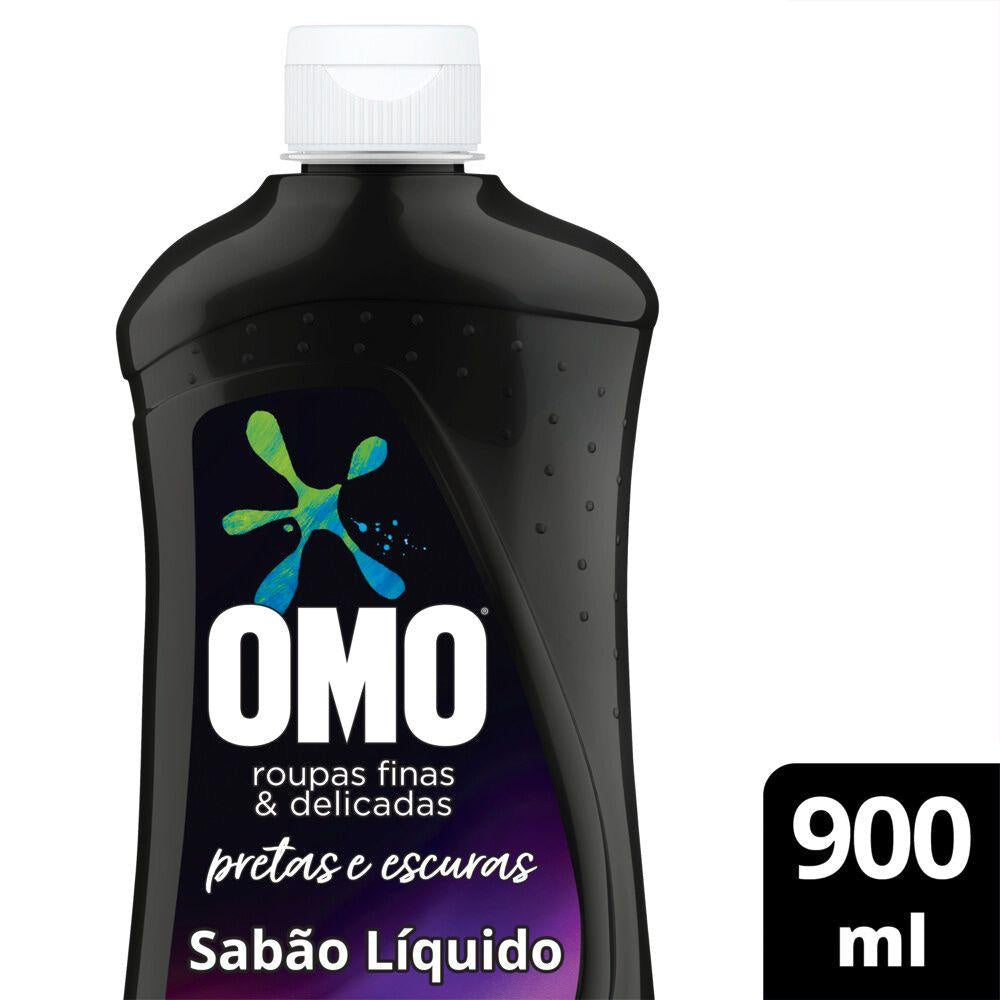Kit com 2 Lava Roupas Líquido Omo Roupas Finas e Delicadas Pretas e Escuras 900ml