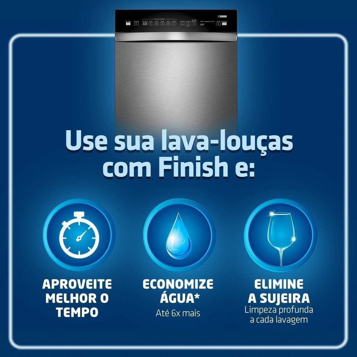Finish Advanced Detergente para Lava Louças em Pó, Sabão Limpeza Profunda, 2,5kg