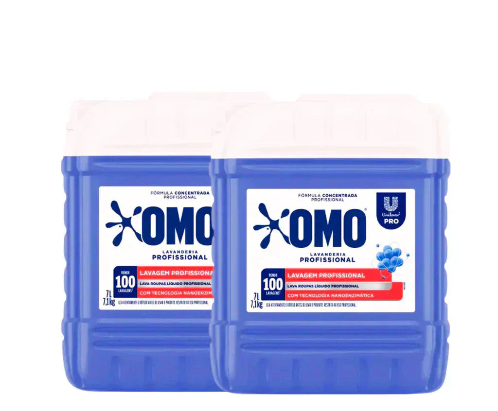 Kit 2und Lava Roupas Líquido Lavanderia Pro Omo 7L cada