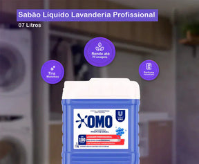 Kit 2und Lava Roupas Líquido Lavanderia Pro Omo 7L cada